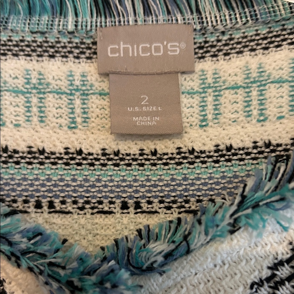 Chico's Size 2 Multicolor Striped Jacket - Picture 2 of 7